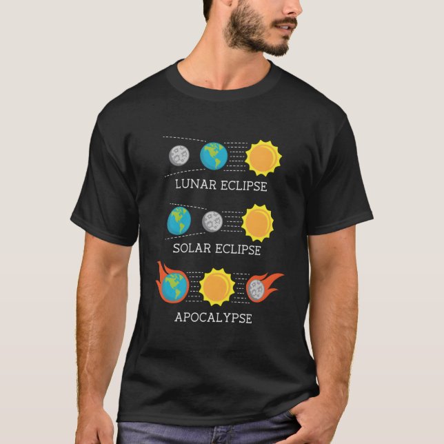 Apokalypse Lunar Solar Eclipse Space T-Shirt (Vorderseite)