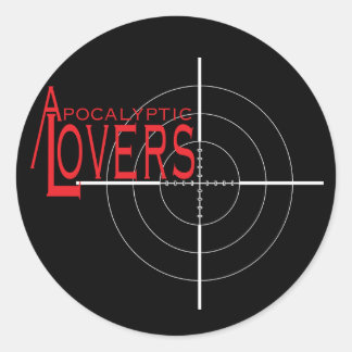 Apokalyptische Liebhaber Gun Sight Sticker! Runder Aufkleber