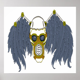 Apokalyptische Steampunk Dark Angel Skull Poster