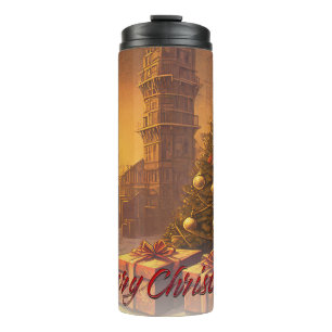 Apokalyptische Weihnachtsmotif, mit Geschenken Thermosbecher
