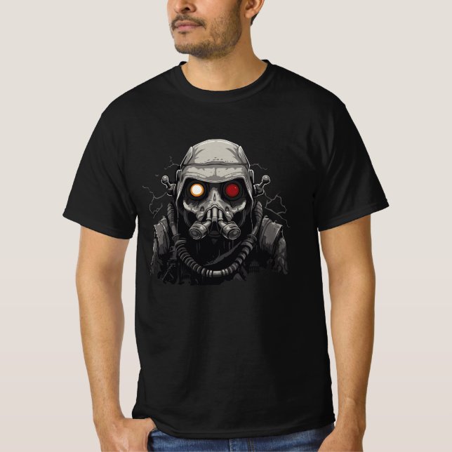 Apokalyptische Zyborg Postapokalyptische Kämpfer T-Shirt (Vorderseite)