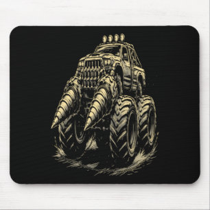 Apokalyptischer Monstertruck mit Doppelbohrern Mousepad