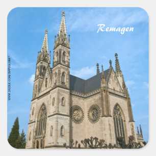 Apollinariskirche in Remagen, Deutschland Quadratischer Aufkleber