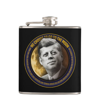 Apollo 11 50 Jubiläum JFK Wir wählen Sprache Flachmann
