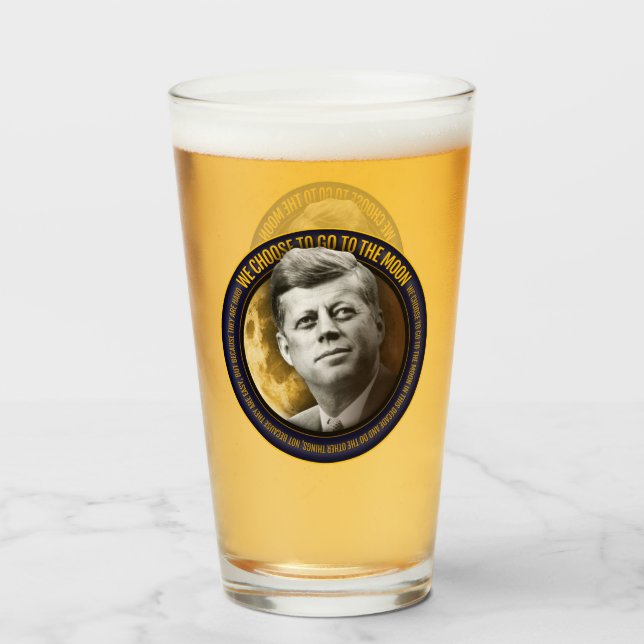 Apollo 11 50 Jubiläum JFK Wir wählen Sprache Glas (Vorne (Gefüllt))