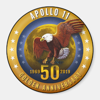 Apollo 11 50th Anniversary Golden Eagle and Moon - Magnet