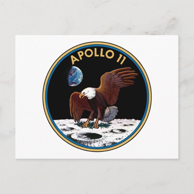 Apollo-11-Abzeichen Postkarte (Vorderseite)