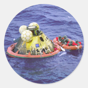 Apollo 11 Astronauten kommen Zuhause Runder Aufkleber