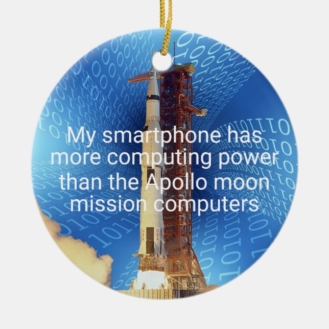 Apollo 11 Computing Power Keramik Ornament (Vorne)