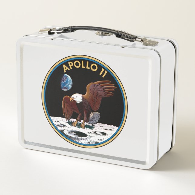 Apollo 11-Insignien Metall Brotdose (Rückseite)
