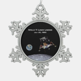 Apollo 11 Lunar Landing Schneeflocken Zinn-Ornament