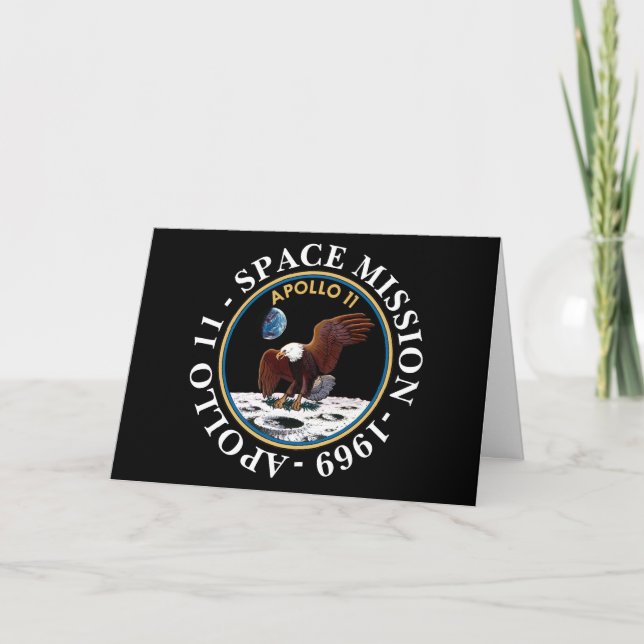 Apollo 11 Raumfahrt-Mission 1969 Insignien Karte (Vorderseite)