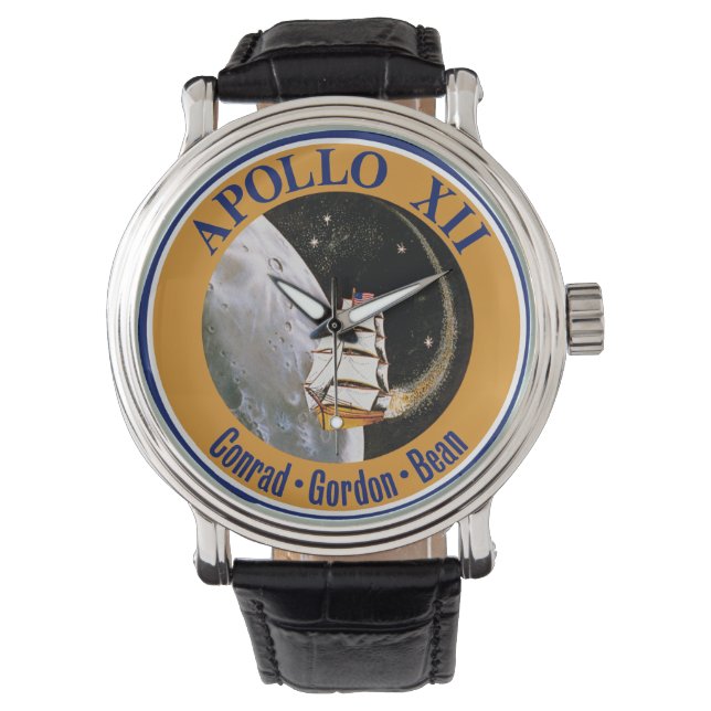 Apollo 12 Mission Patch Logo Armbanduhr (Vorderseite)