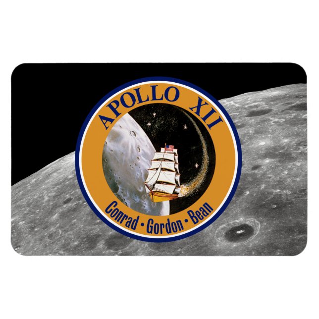 Apollo-12-Missionsabzeichen-Logo Magnet (Horizontal)