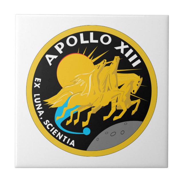 Apollo 13 NASA-Missionsabzeichen Logo Fliese (Vorderseite)