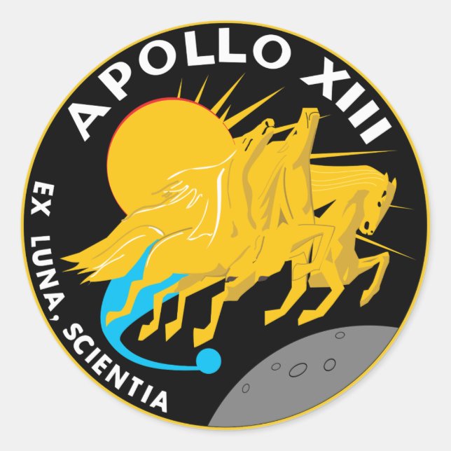 Apollo 13 Patch-Logo der NASA-Mission Runder Aufkleber (Vorderseite)