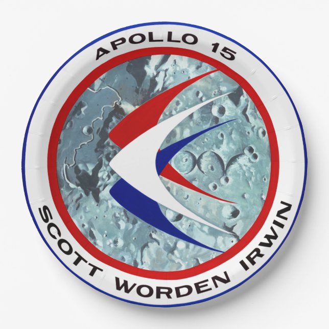 Apollo 15-Insignien Pappteller (Vorderseite)
