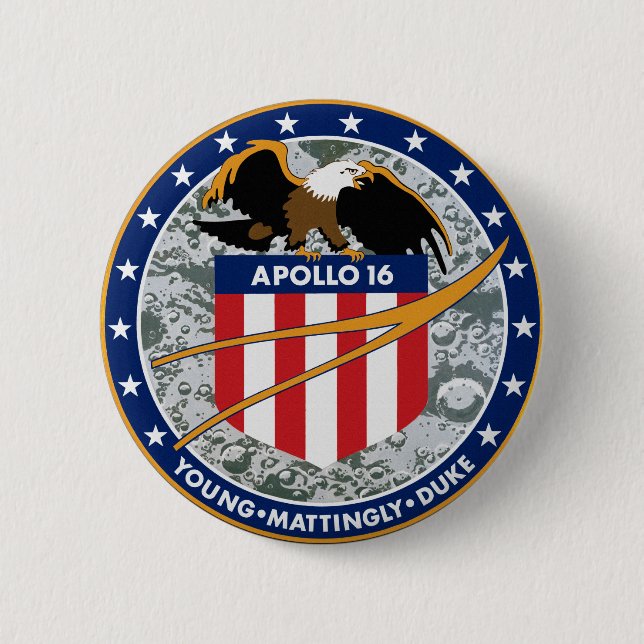 Apollo 16 NASA-Missionsabzeichen-Logo Button (Vorderseite)
