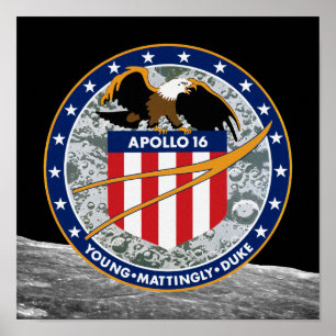Apollo 16 NASA-Missionsabzeichen Logo Poster