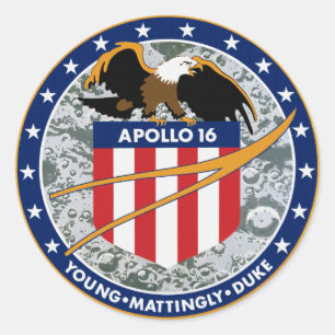 Apollo 16 NASA-Missionsabzeichen-Logo Runder Aufkleber