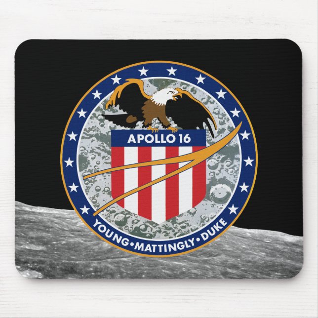 Apollo 16 Patch-Logo der NASA-Mission Mousepad (Vorne)