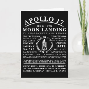 Apollo 17 Detailliertes Raumfahrt Symbol Karte