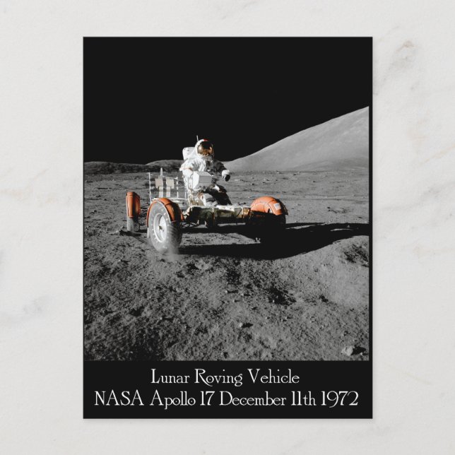 Apollo 17 Lunar Fahrzeug Postkarte (Vorderseite)