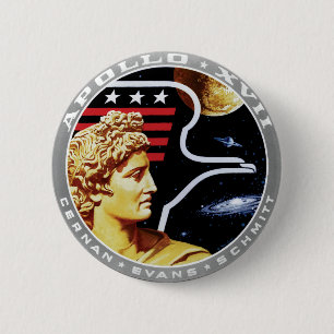 Apollo 17 NASA-Missionsabzeichen Logo Button