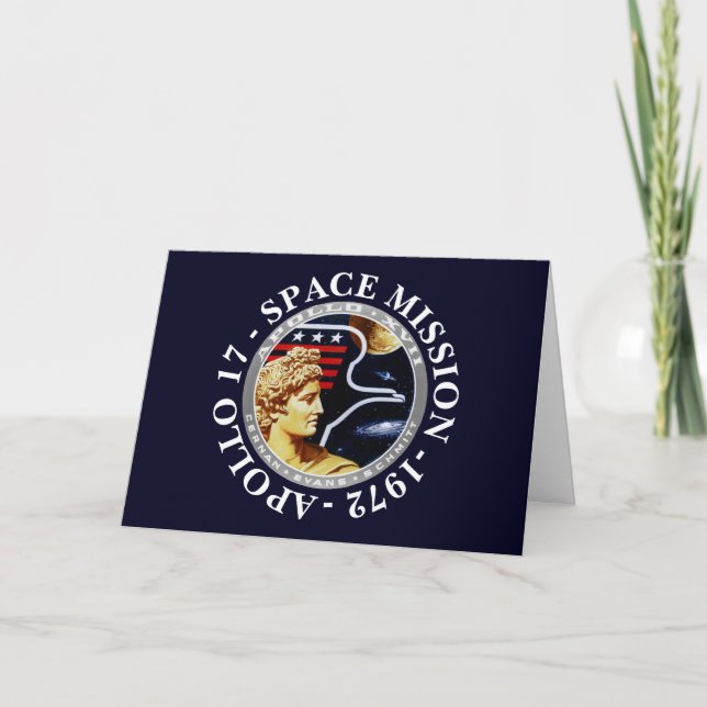 Apollo 17 Raumfahrt-Mission 1972 Insignien Karte (Vorderseite)