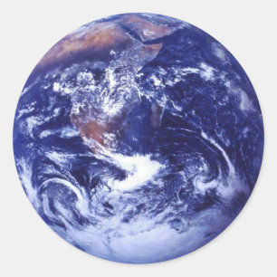 Apollo 17 Sicht auf die Erde im Weltraum Runder Aufkleber