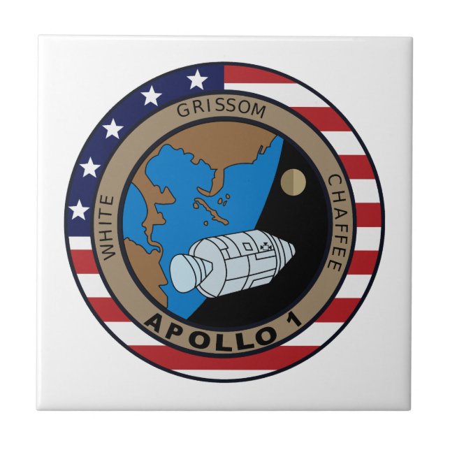 Apollo 1 Mission Patch Logo Fliese (Vorderseite)