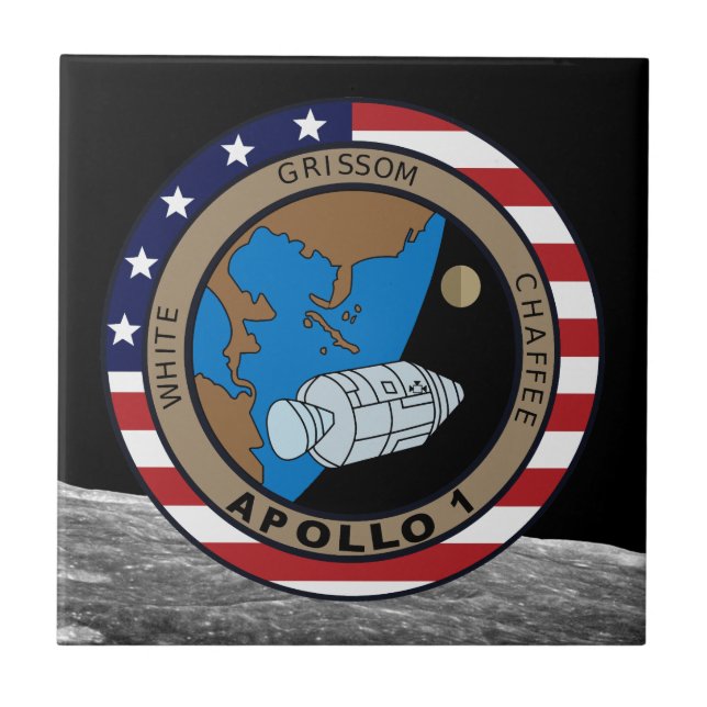 Apollo 1-Missionspatch-Logo Fliese (Vorderseite)