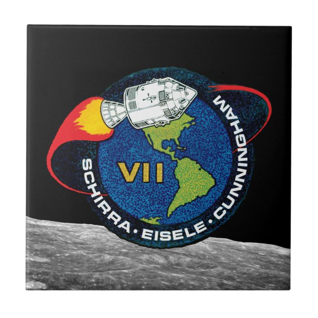 Apollo 7 NASA-Missionsabzeichen Logo Fliese (Vorderseite)