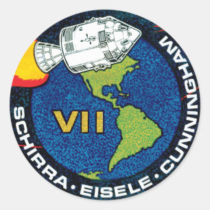 Apollo 7 NASA-Missionsabzeichen Logo Runder Aufkleber