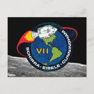 Apollo 7 Patch Logo für die Mission der NASA Postkarte