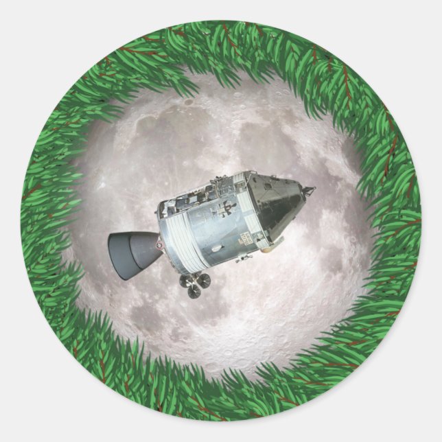 Apollo 8 Christmas Eve Moon Mission Runder Aufkleber (Vorderseite)