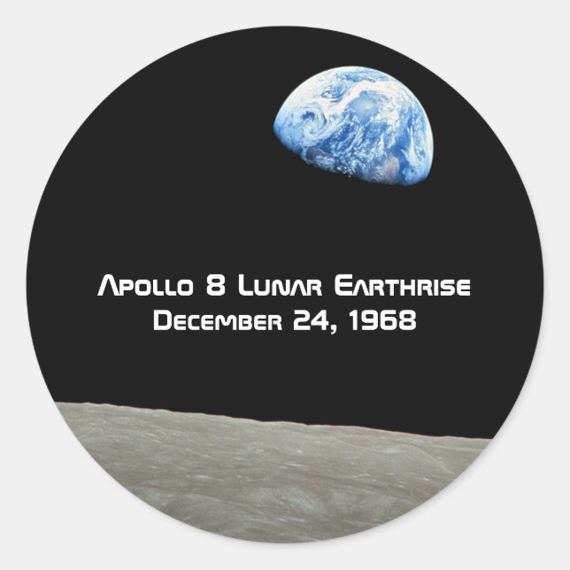 Apollo 8 Lunar Erdung 50 Jahre Jubiläum Runder Aufkleber (Vorderseite)