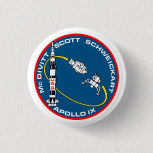 Apollo 9 Mission Patch Button
