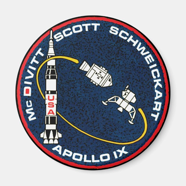 Apollo 9 Patch Logo für die Mission der NASA Magnet (Vorne)