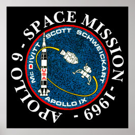 Apollo 9 Raumfahrt Mission 1969 Insignien Poster