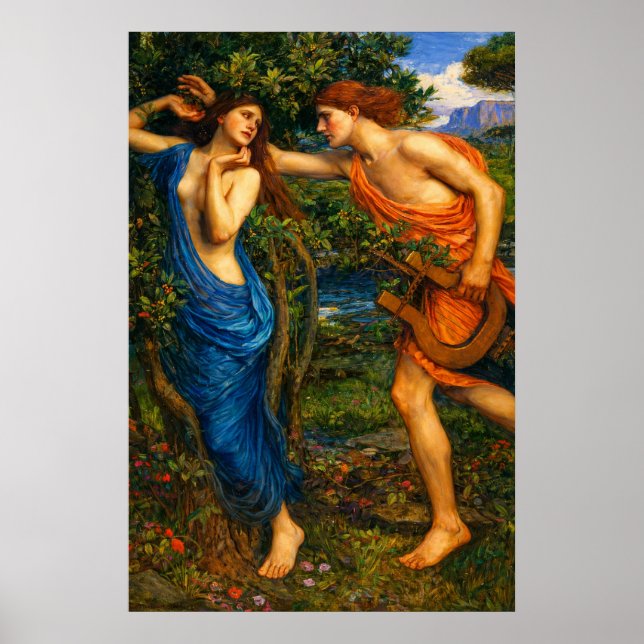 Apollo and Daphne by John William Waterhouse Poster (Vorne)