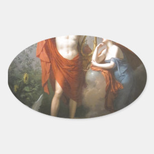 Apollo & die Musen Ovaler Aufkleber