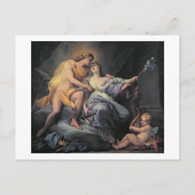 Apollo, die Nymphe Leucothea (Öl auf Canva Postkarte (Vorderseite)