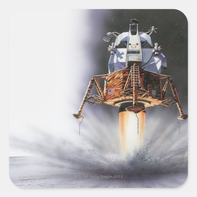 Apollo Eagle Lunar Modul Quadratischer Aufkleber (Vorderseite)