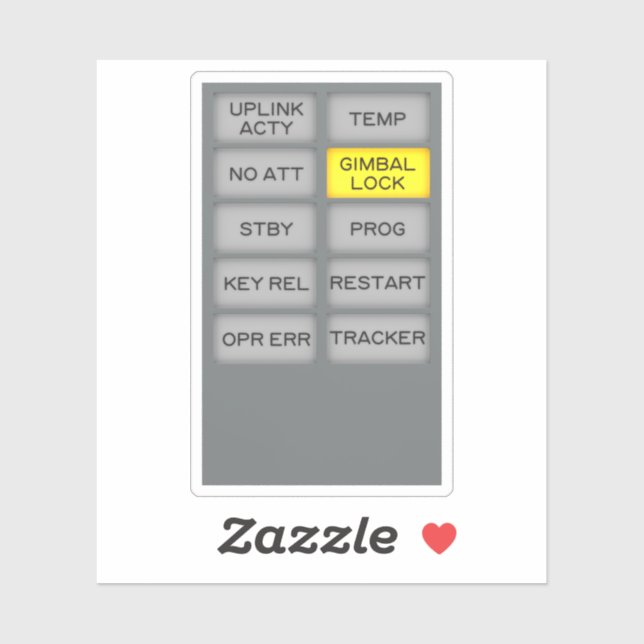 Apollo Guidance Computer Indicator alarm DSKY Aufkleber (Blatt)