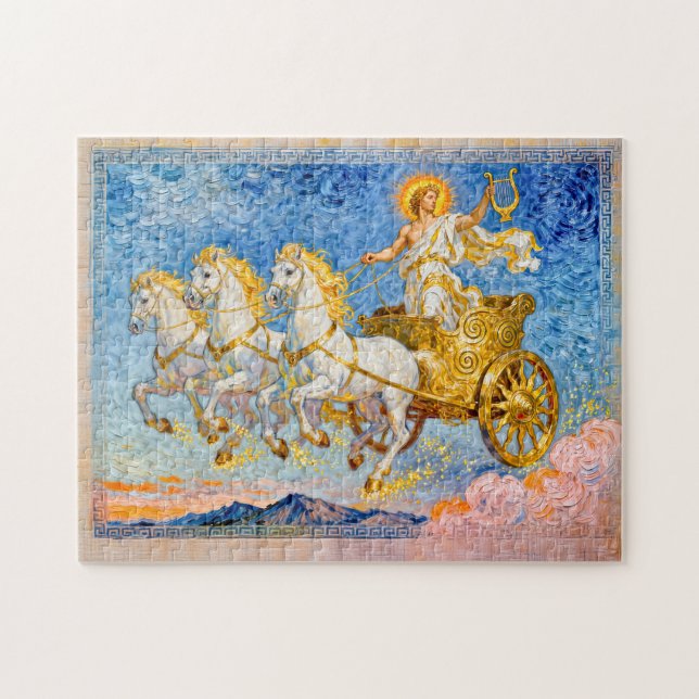 Apollo in Sun Chariot Holding a Golden Harp (Horizontal)