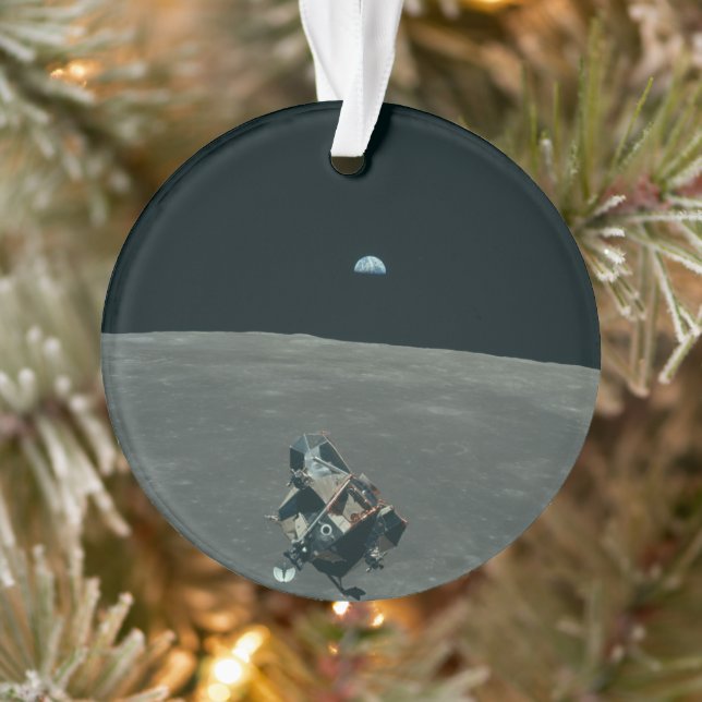 Apollo Lunar Lander und Erdaufgang über dem Mond Ornament (Baum)