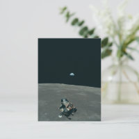 Apollo Lunar Lander und Erdaufgang über dem Mond