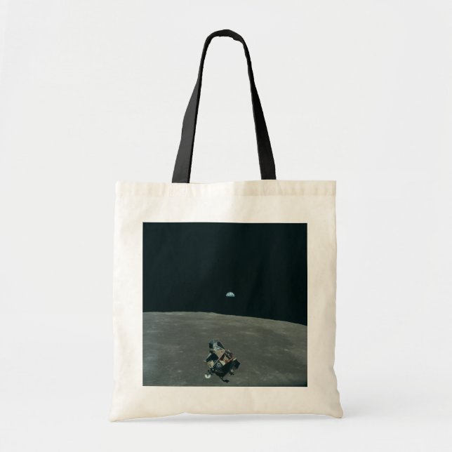 Apollo Lunar Lander und Erdaufgang über dem Mond Tragetasche (Vorne)