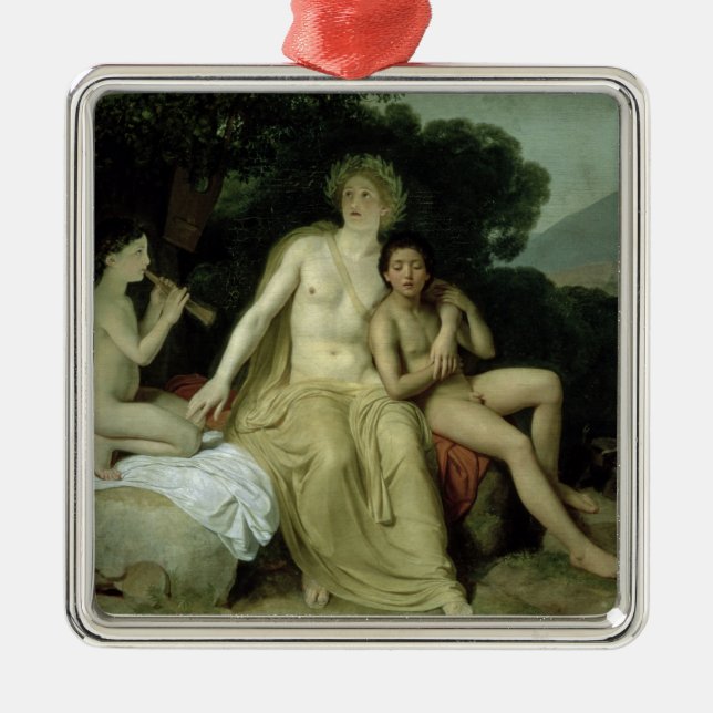 Apollo mit Hyacinthus und Cyparissus Ornament Aus Metall (Vorne)